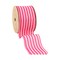LaRibbons 2 1/2" Wired Ribbon, Hot Pink/White Stripe, 10 Yard Roll